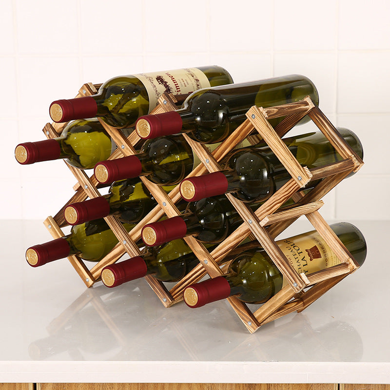 Wooden Wine Rack Folding Wooden Wine Rack Ornaments Wholesale vendor