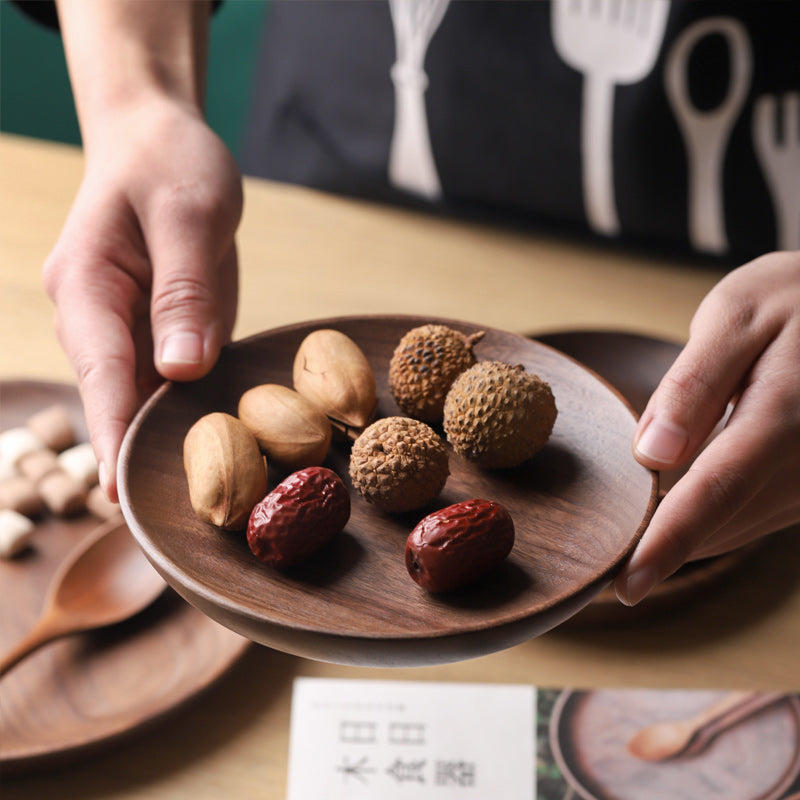 Japanese Wooden Fruit Bowl Round Wooden Plate Idea Wholesale vendor