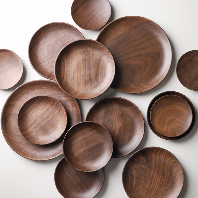 Japanese Wooden Fruit Bowl Round Wooden Plate Idea Wholesale vendor