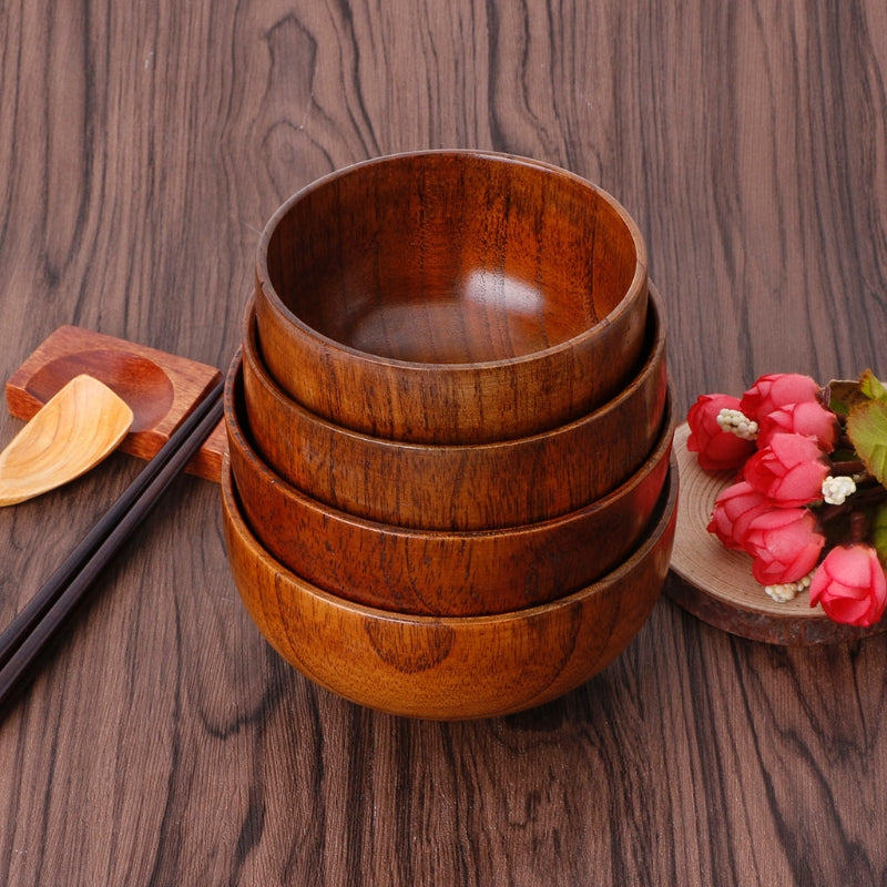 Wooden round wooden bowl Cj