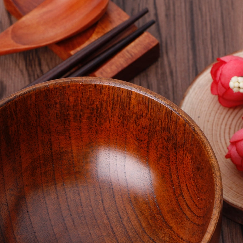 Wooden round wooden bowl Cj