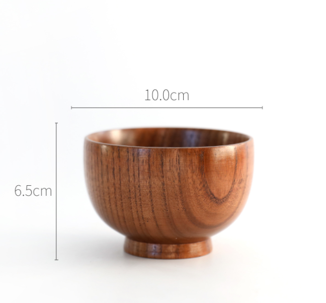 Wooden round wooden bowl Cj