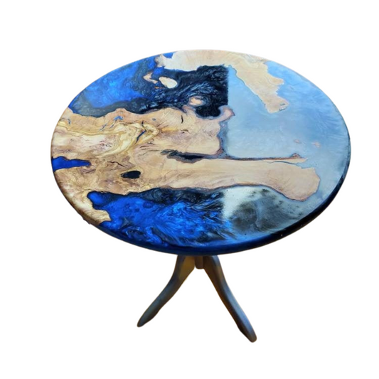 Epoxy Resin & Wood Table Top - Metallic