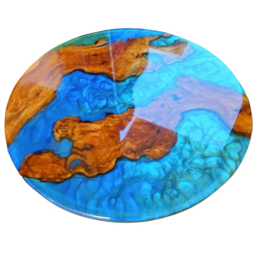 Epoxy Resin & Wood Table Top - Metallic