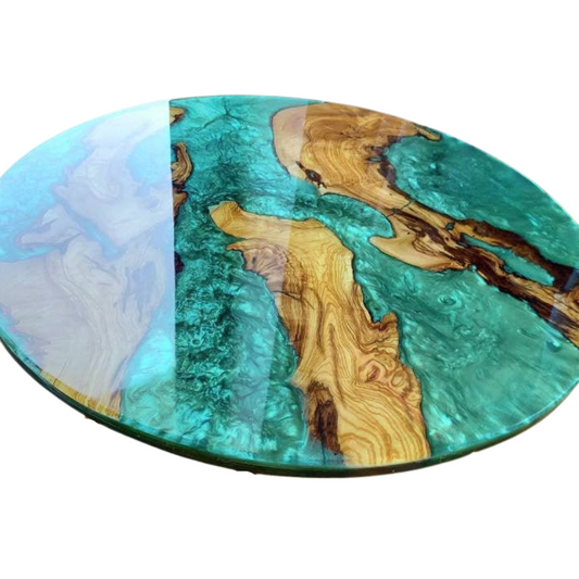 Epoxy Resin & Wood Table Top - Metallic