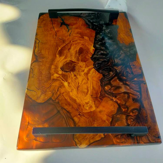 Epoxy Resin & Wood Serving Tray - No Edge Serving Tray