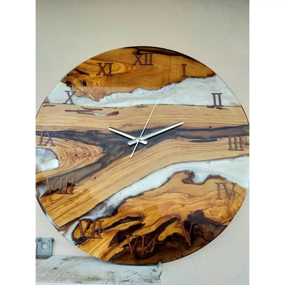 Bicolor Epoxy & Olive Wood Wall Clock Wholesale vendor