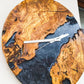 Metallic Color Epoxy & Olive Wood Wall Clock