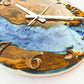 Metallic Color Epoxy & Olive Wood Wall Clock