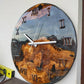 Metallic Color Epoxy & Olive Wood Wall Clock