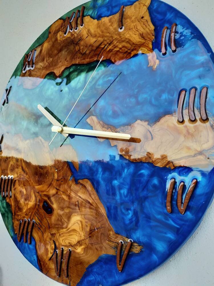 Epoxy clock, Resin clock, Clock for wall, Unique Wall Clock as a  Wedding Gift, Large wall clock