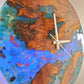 Aquarium Epoxy & Olive Wood Wall Clock