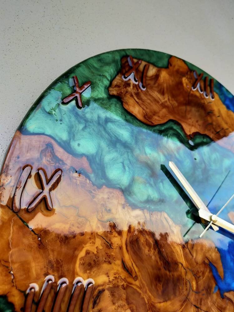Epoxy clock, Resin clock, Clock for wall, Unique Wall Clock as a  Wedding Gift, Large wall clock