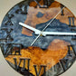 Metallic Color Epoxy & Olive Wood Wall Clock