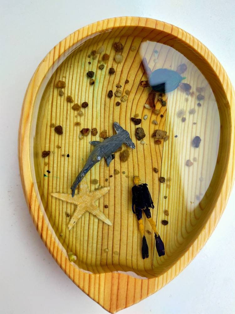 Koifish in resin, gift for friend, Aquarium Look 3D Resin, Housewarming gift