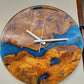 Metallic Color Epoxy & Olive Wood Wall Clock