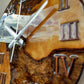 Metallic Color Epoxy & Olive Wood Wall Clock