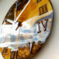 Metallic Color Epoxy & Olive Wood Wall Clock