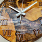 Metallic Color Epoxy & Olive Wood Wall Clock