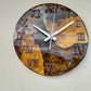 Metallic Color Epoxy & Olive Wood Wall Clock