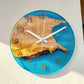 Transparent Epoxy & Olive Wood Wall Clock