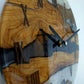 Bicolor Epoxy & Olive Wood Wall Clock