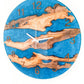 Metallic Color Epoxy & Olive Wood Wall Clock