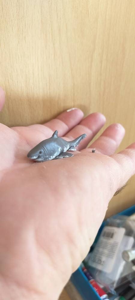 Polymer clay shark, fish for fish pond