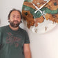 Bicolor Epoxy & Olive Wood Wall Clock