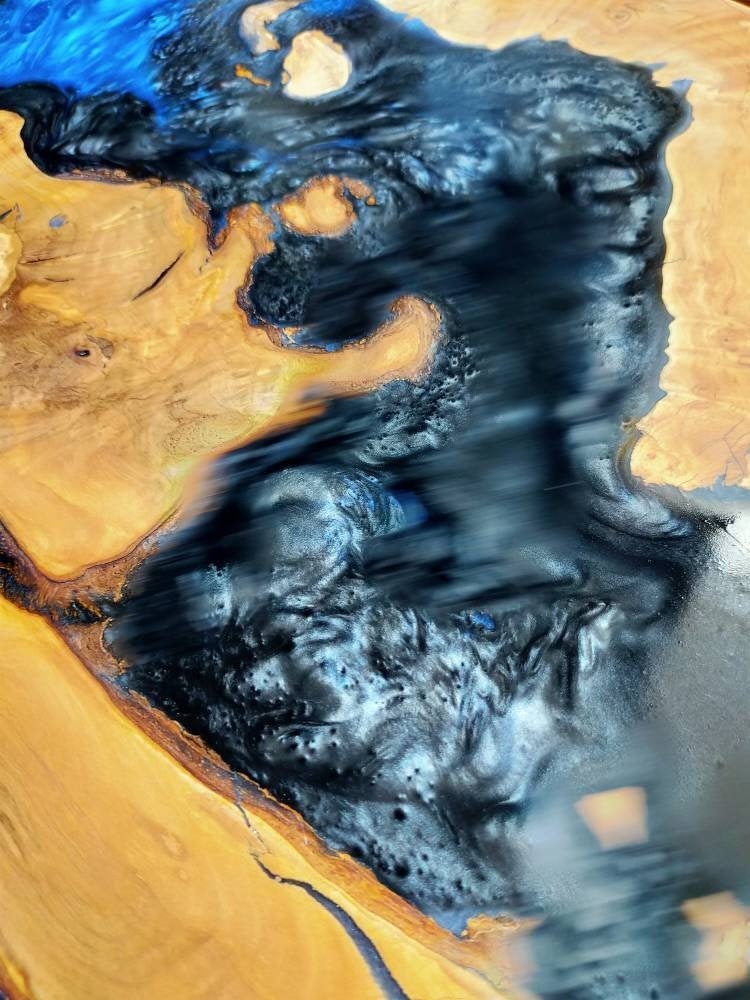 Epoxy Resin & Wood Table Top - Metallic