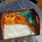 Epoxy Resin & Wood Serving Tray - Live Edge Serving Tray