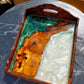 Epoxy Resin & Wood Serving Tray - Live Edge Serving Tray