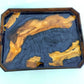 Epoxy Resin & Wood Serving Tray - Octagonal Edge Serving Tray