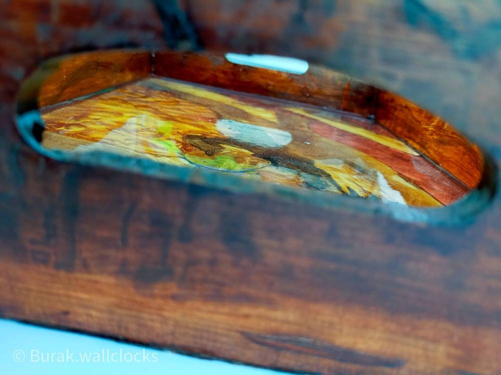 Epoxy Resin & Wood Serving Tray - Live Edge Serving Tray