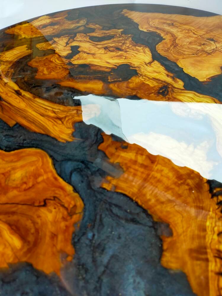 Epoxy Resin & Wood Table Top - Metallic Bicolor