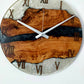 Bicolor Epoxy & Olive Wood Wall Clock