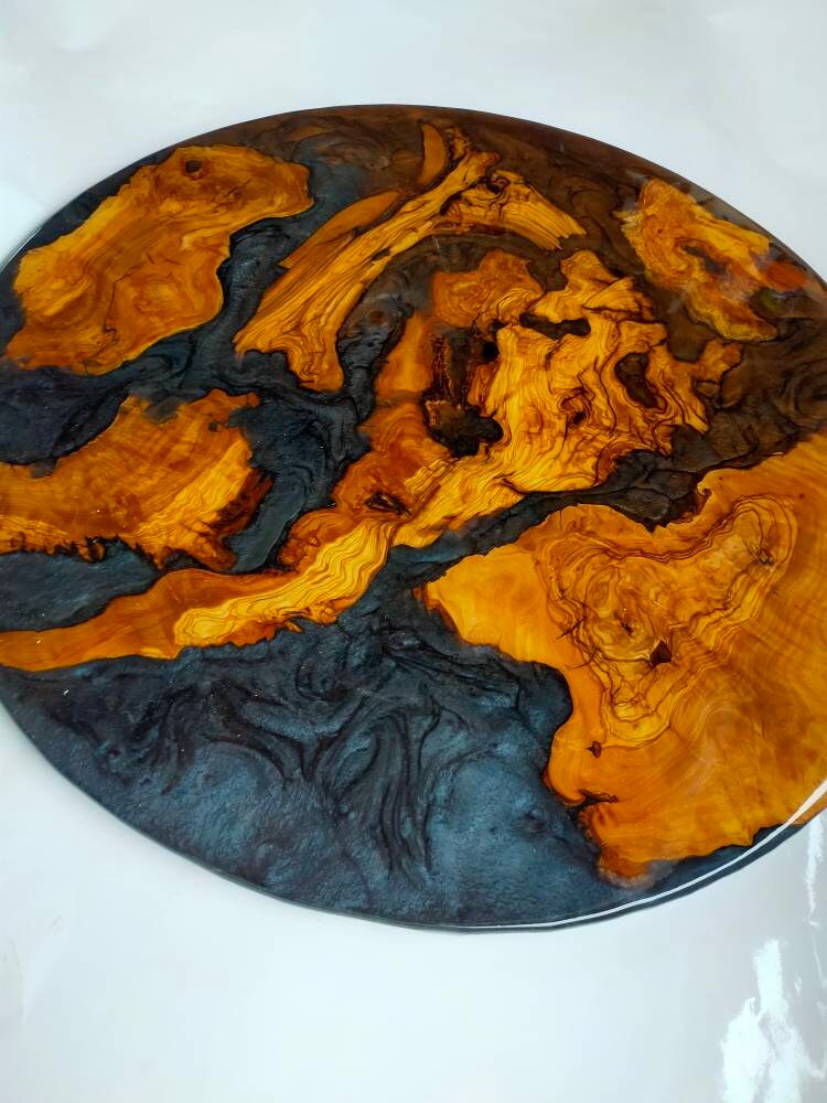 Epoxy Resin & Wood Table Top - Metallic Bicolor