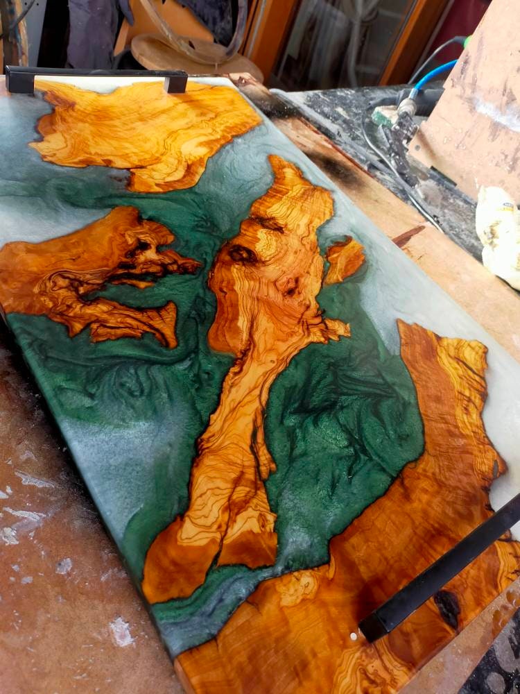 Epoxy Resin & Wood Serving Tray - No Edge Serving Tray