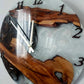 Bicolor Epoxy & Olive Wood Wall Clock