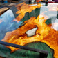 Epoxy Resin & Wood Table Top - Metallic Bicolor