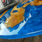 Epoxy Resin & Wood Table Top - Metallic