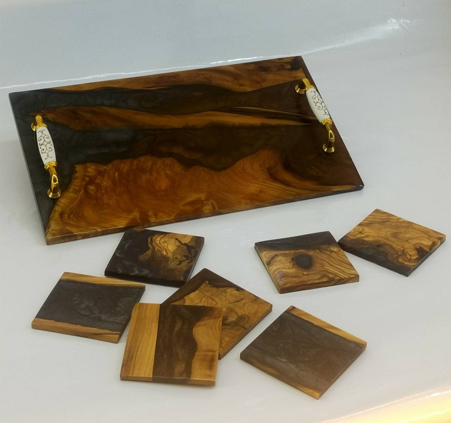 Resin tray, Epoxy tray, Wooden tray