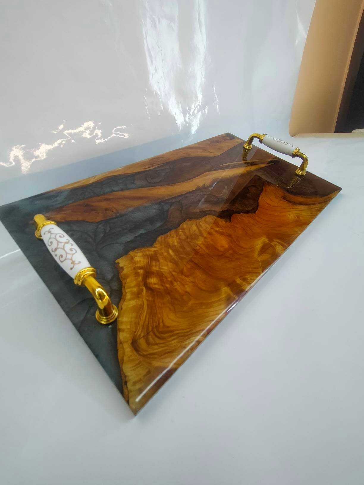 Resin tray, Epoxy tray, Wooden tray